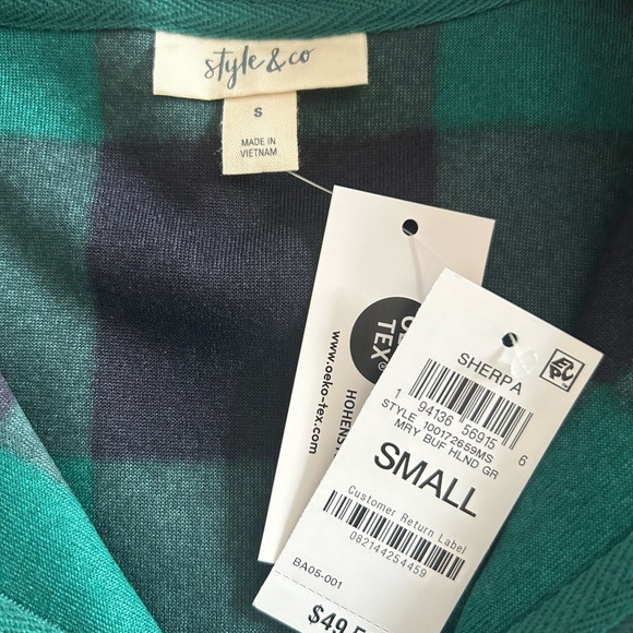 Nice sherpa Women's Fleece Quarter-Zip Sweatshirt green/black - Picture 4 of 5